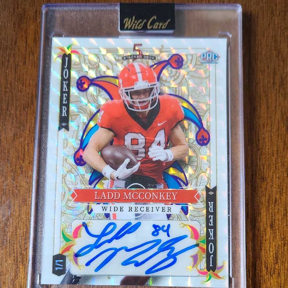 Ladd McConkey 1 Of 1 Autograph On Joker Card